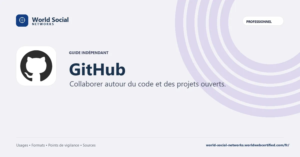 GitHub — Collaborer autour du code et des projets ouverts.
